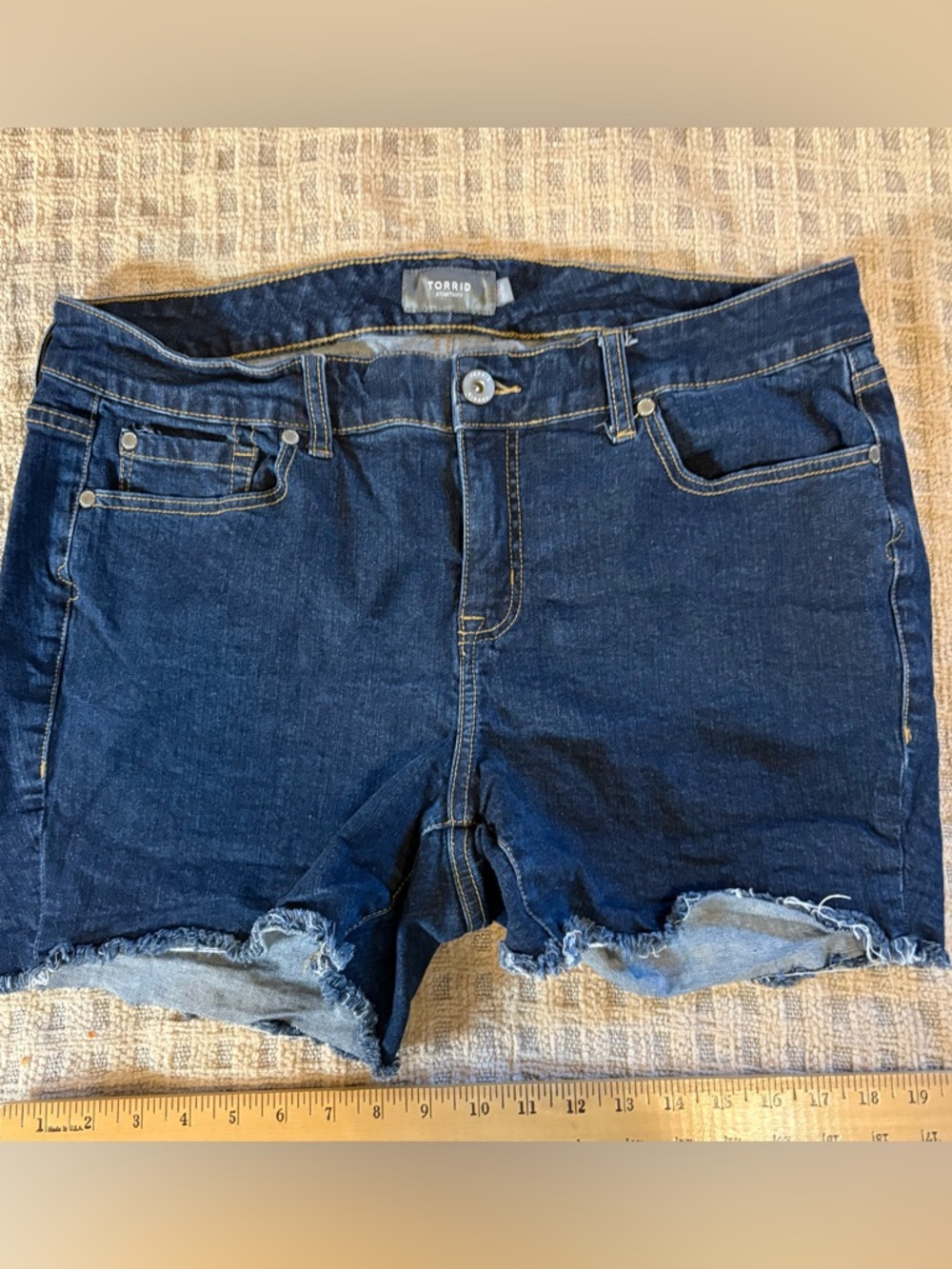 Torrid Dark Blue Denim Cutoff Shorts - Women's Jeans